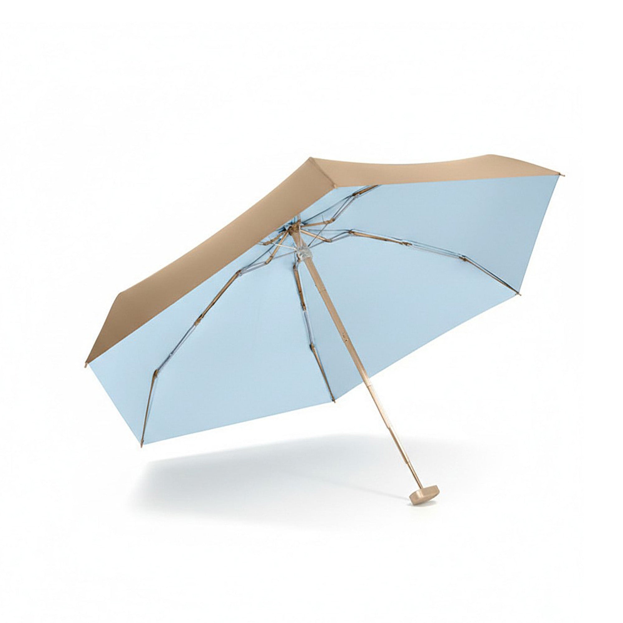 Anna-Kaci Two Tone Compact Folding Umbrella with Automatic Open and Wind Resistant Frame