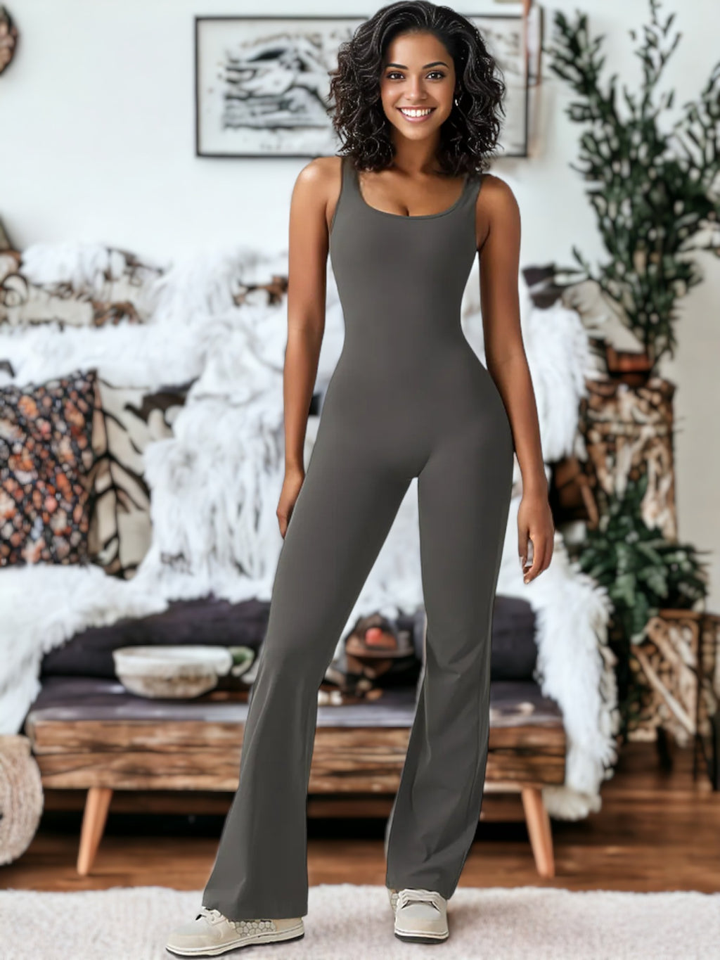Ropa deportiva de una pieza ajustada para yoga y levantamiento de cadera