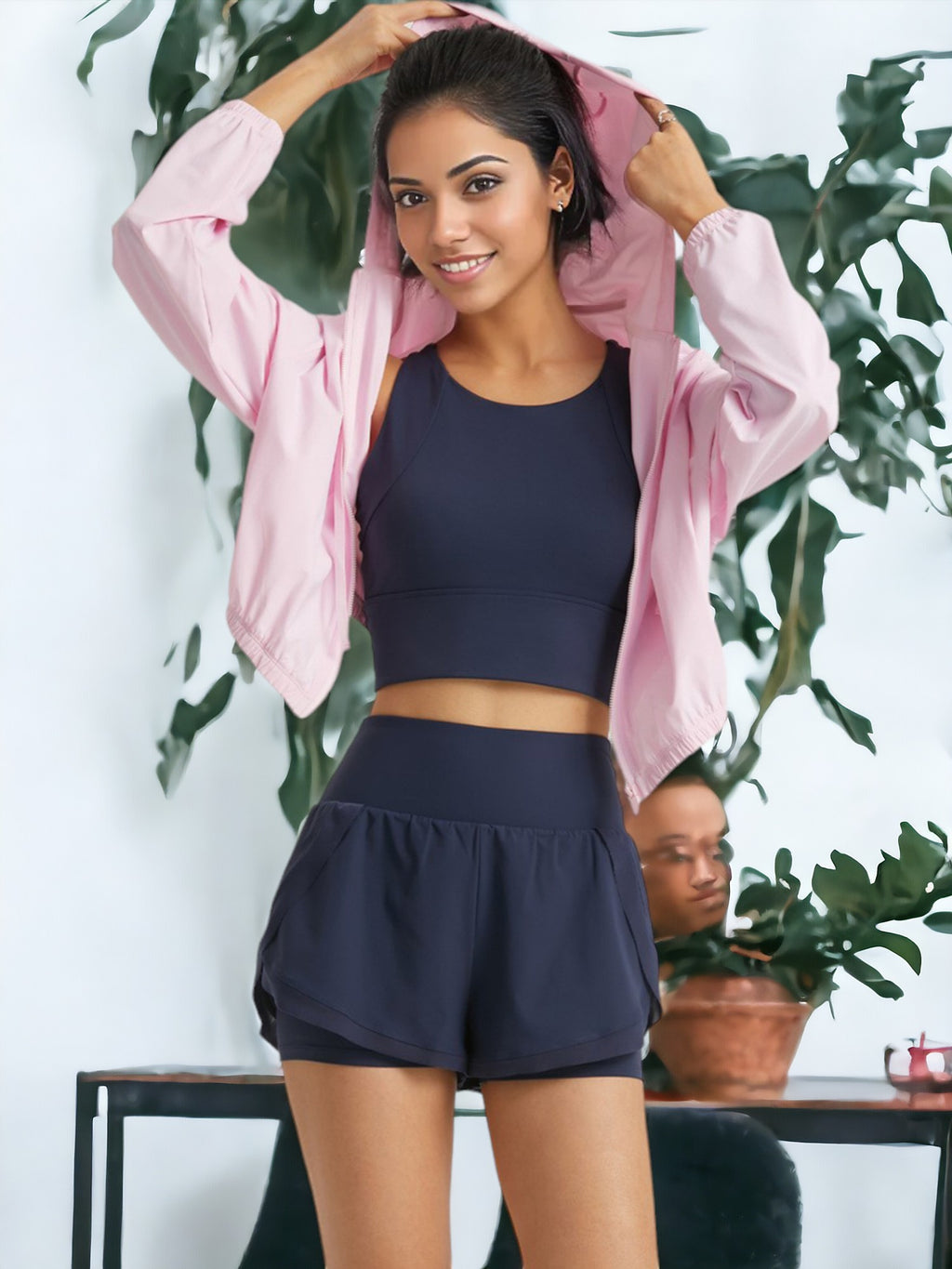 Chaqueta deportiva con capucha y protección solar para exteriores anti-UV para mujer