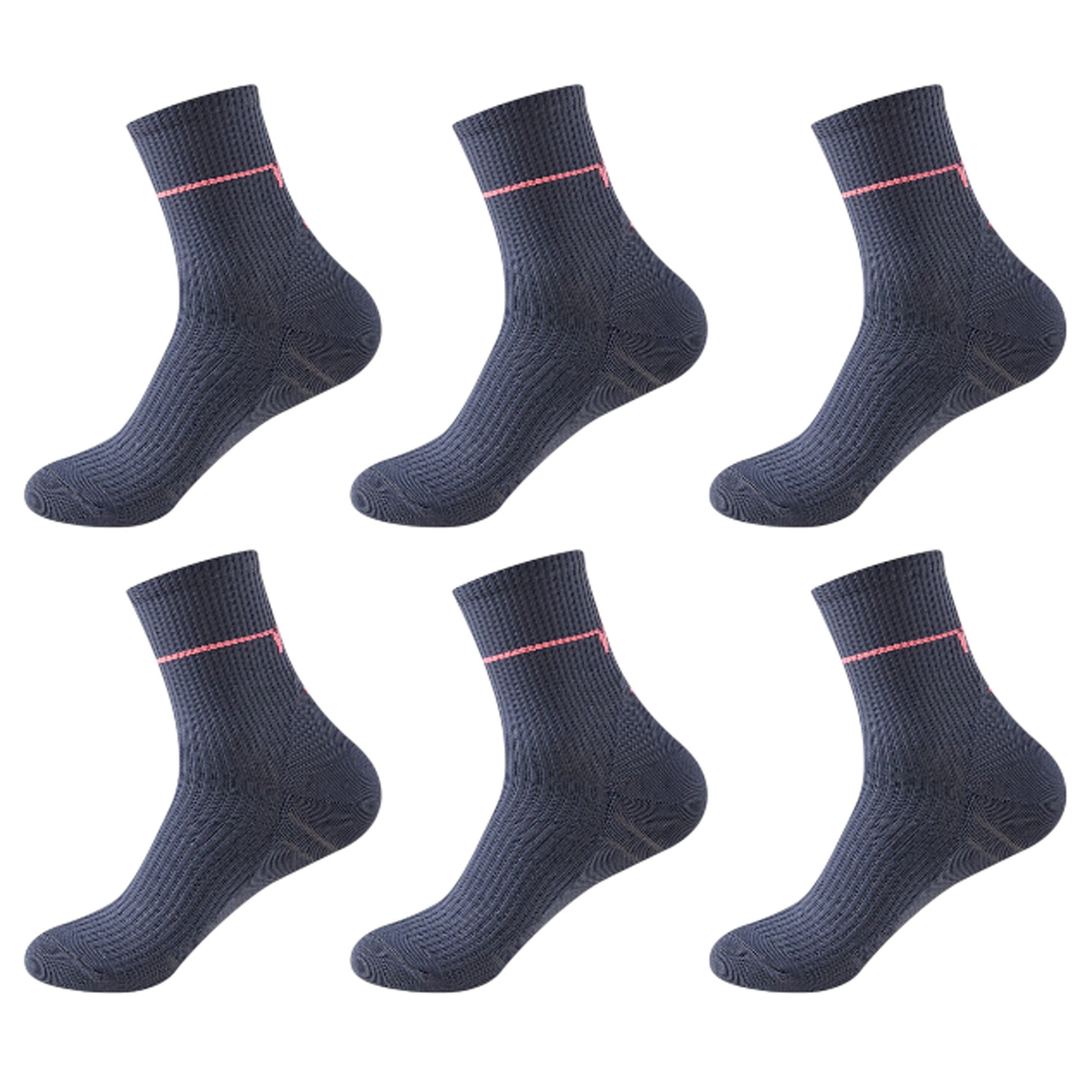 Anna-Kaci Women's 6pk Professional Athletic Socks - Ankle-Length Sports Socks with Elastic Cuff & Reinforced Design for Running & Gym