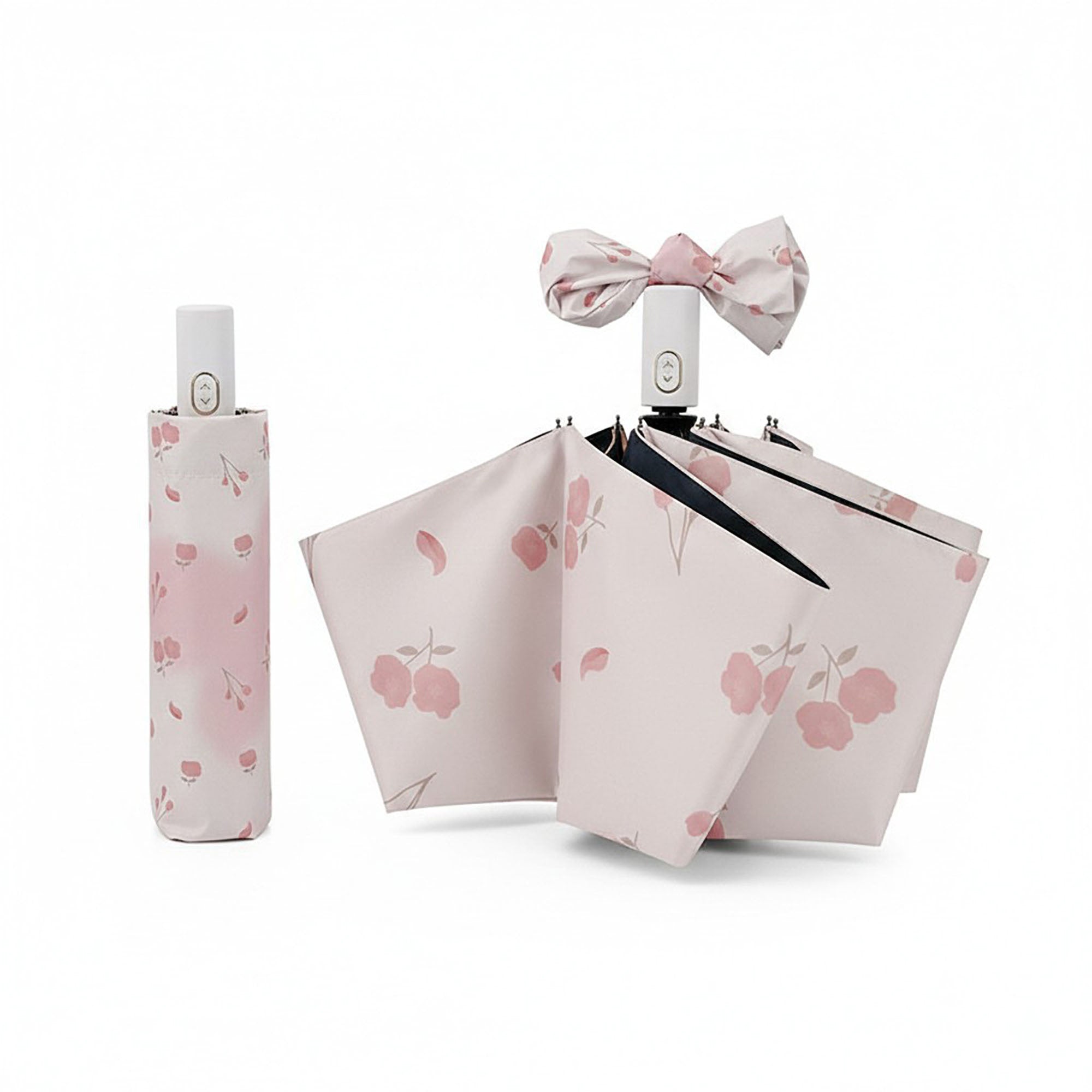 Anna-Kaci Petite Floral Print Compact Folding Umbrella with Automatic Open and Wind Resistant Frame