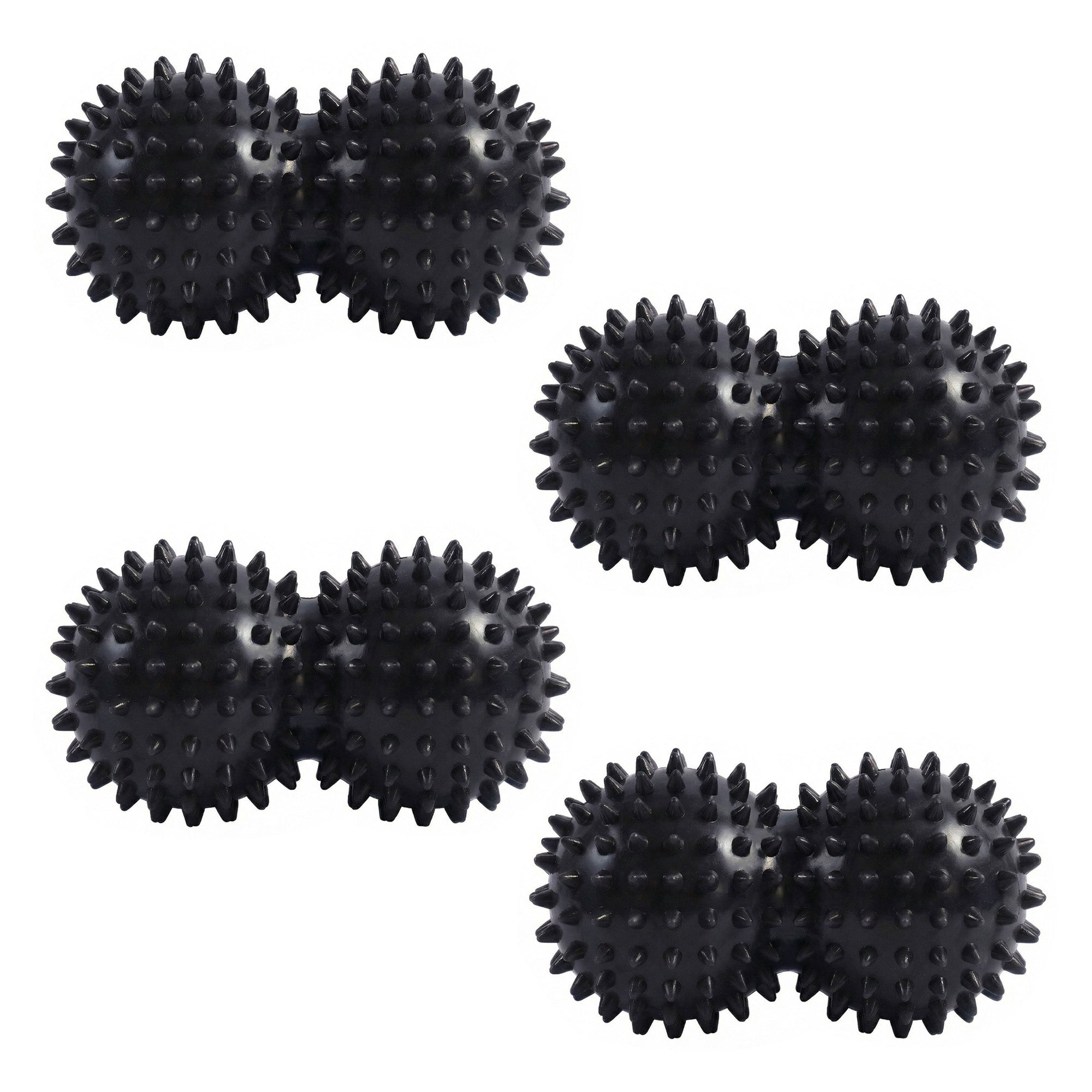 Anna-Kaci 4-PC Textured Peanut Massage Ball for Deep Tissue Spine and Muscle Relief