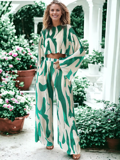 Casual Printed Two-Piece Set Outfit