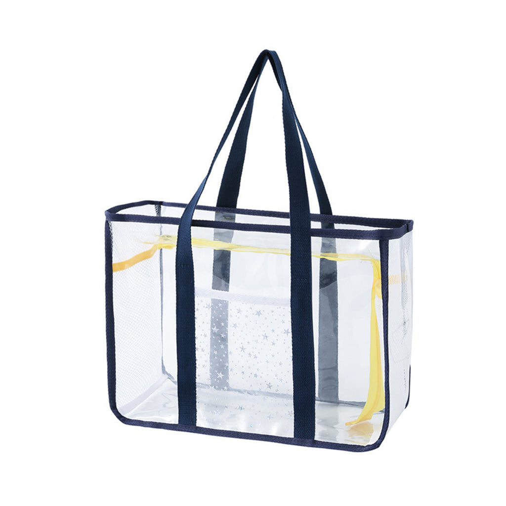 Anna-Kaci Women's Transparent Mesh Beach Tote Bag - Waterproof Travel Shoulder Bag