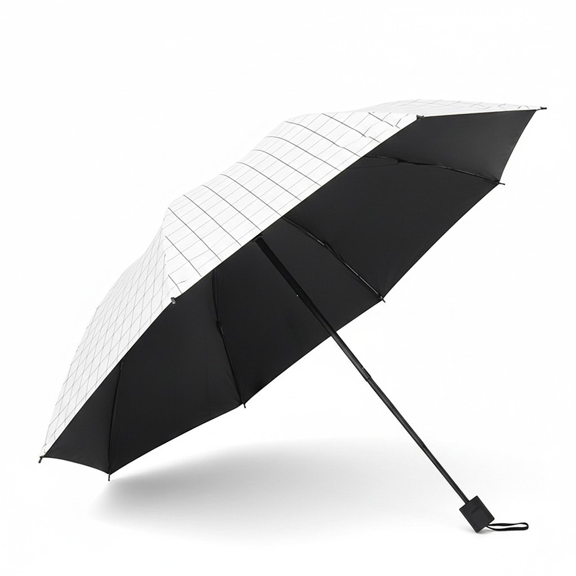 Anna-Kaci Clear Dome Umbrella with Grid Pattern Auto Open Wind Resistant Frame and Curved Handle Design