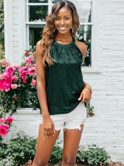 Sequin Camisole Party Vest Shirt