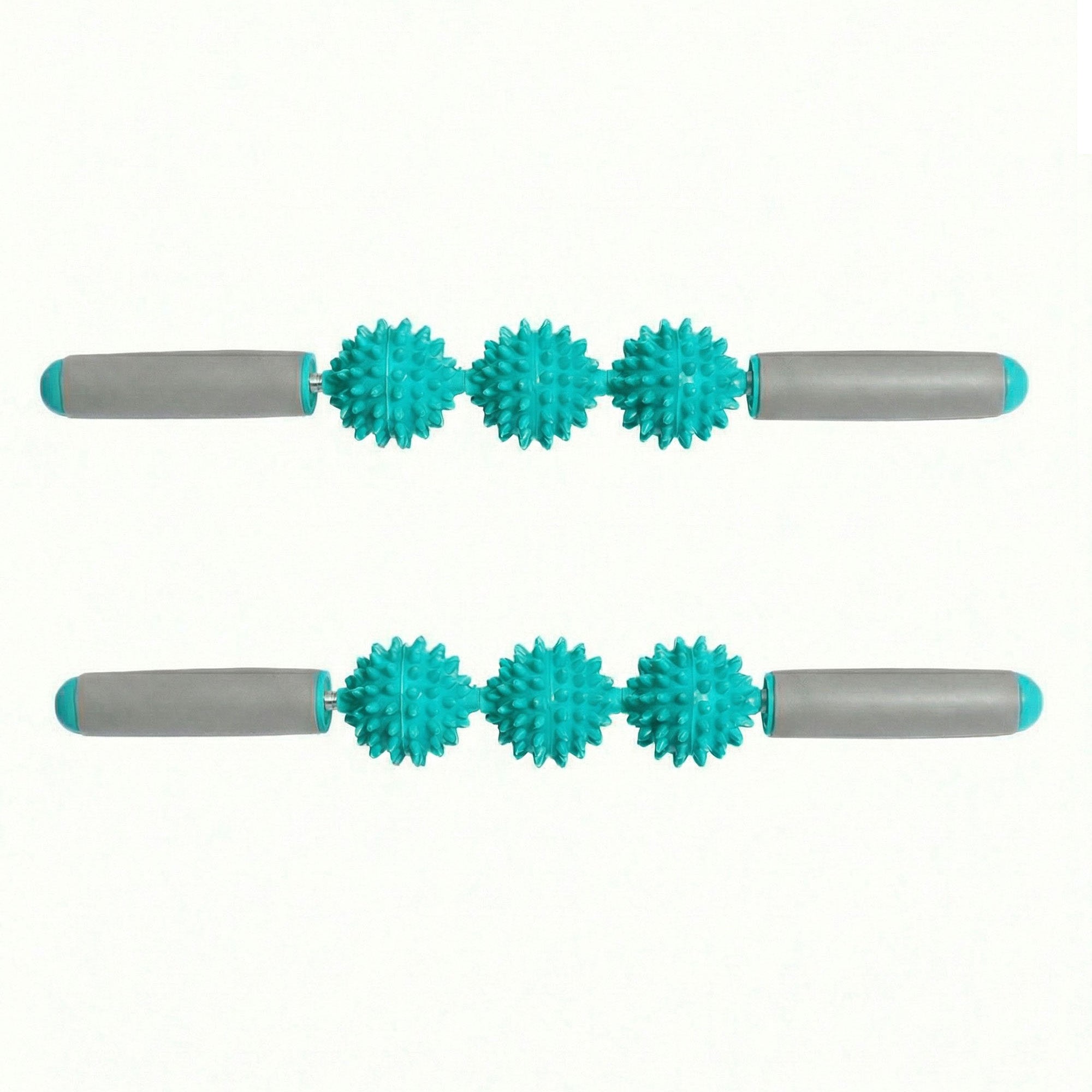 Anna-Kaci 2-PC Handheld Massage Roller with Textured Therapy Balls for Deep Tissue Relief