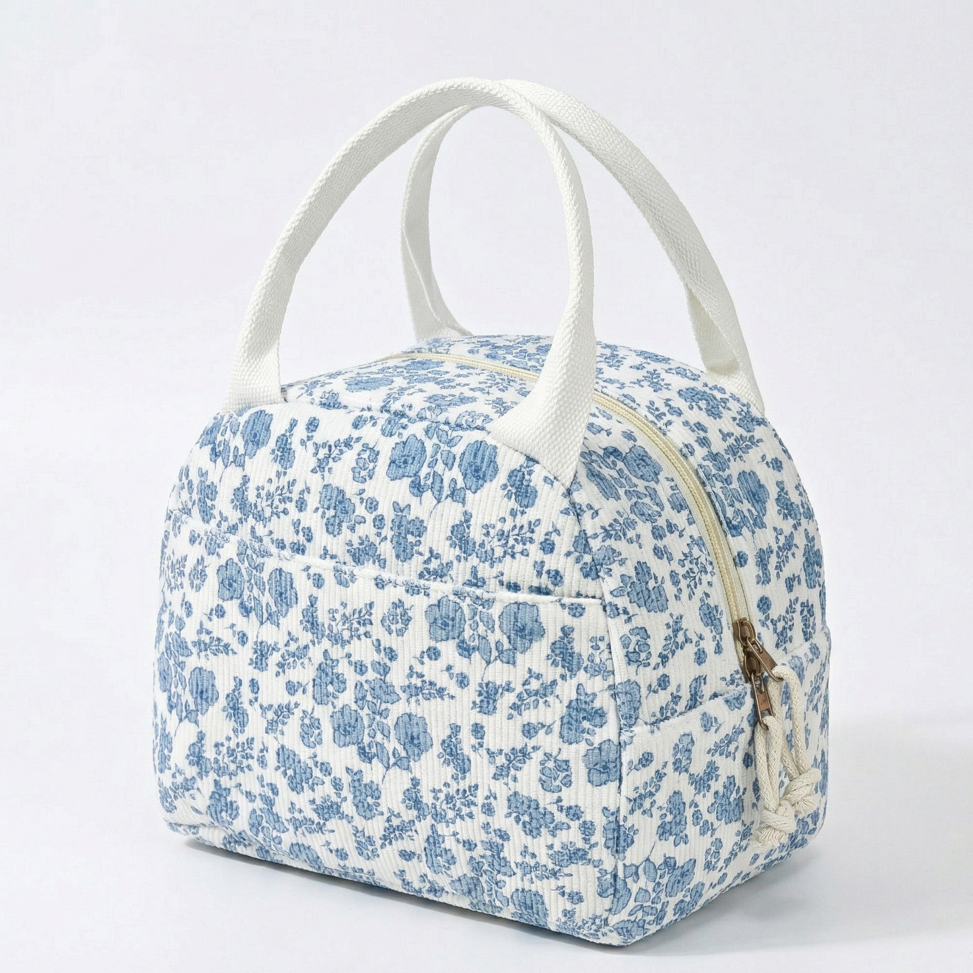Anna-Kaci Floral Patchwork Zip Top Lunch Bag Small Travel Tote with Handle Lightweight Organizer