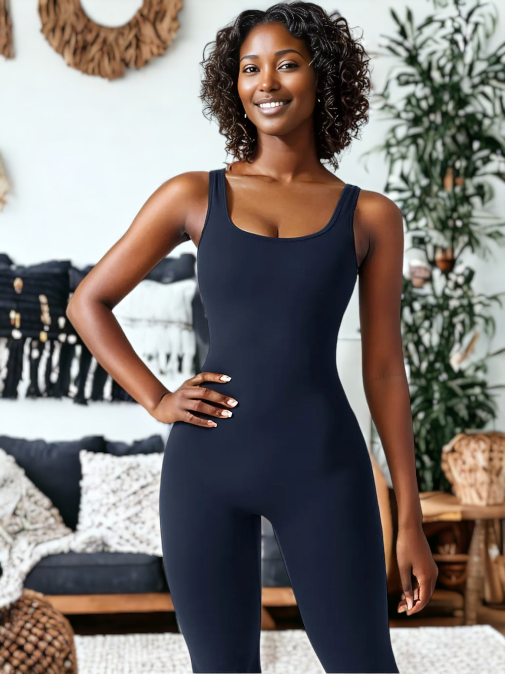 Ropa deportiva de una pieza ajustada para yoga y levantamiento de cadera