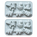 Anna-Kaci 2-Piece Dinosaur Silicone Baking Mold Set Nonstick Flexible Chocolate Candy Dessert Mold