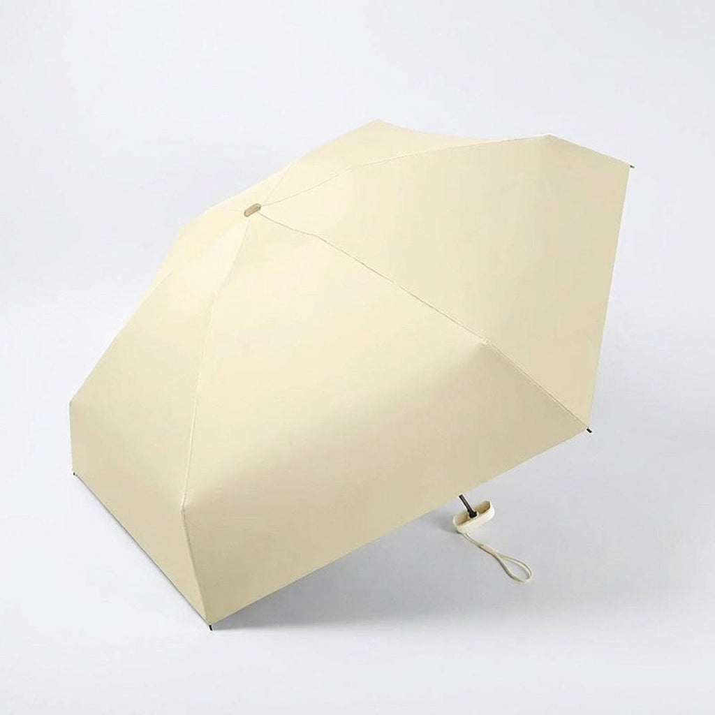 Anna-Kaci Compact Folding Umbrella with Solid Canopy Wind Resistant Frame Automatic Open and Wrist Strap