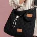 Women's Woven Canvas Crossbody Bag - Adjustable Strap 3-in-1 (Shoulder/Handheld) Bag