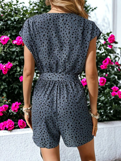 Dotted Pattern Batwing Sleeved Jumpsuit