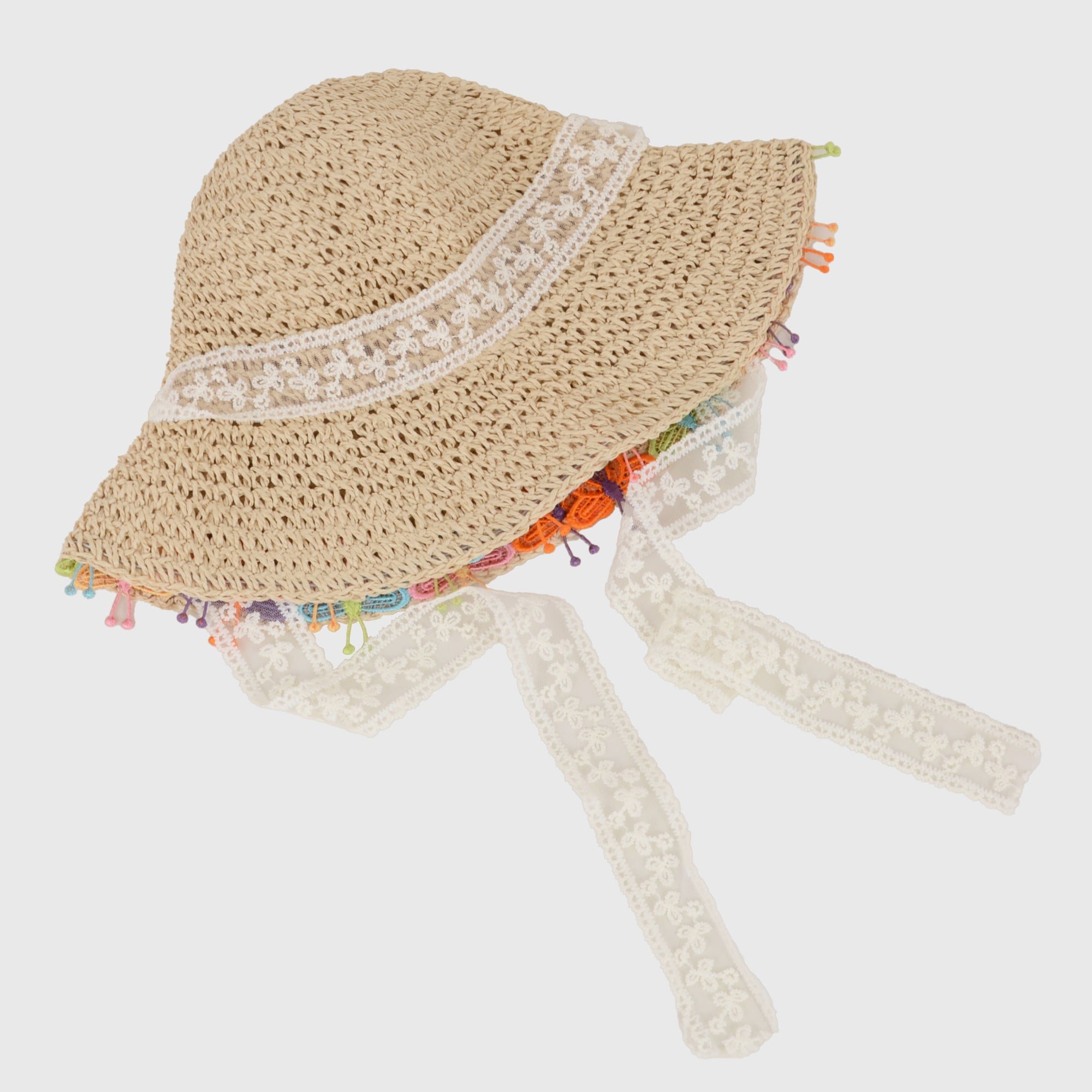 Anna-Kaci Women's Colorful Butterfly - Embellished Straw Sun Hat