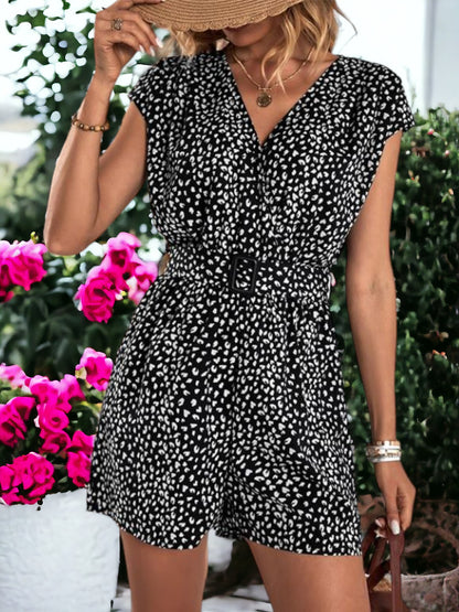 Dotted Pattern Batwing Sleeved Jumpsuit