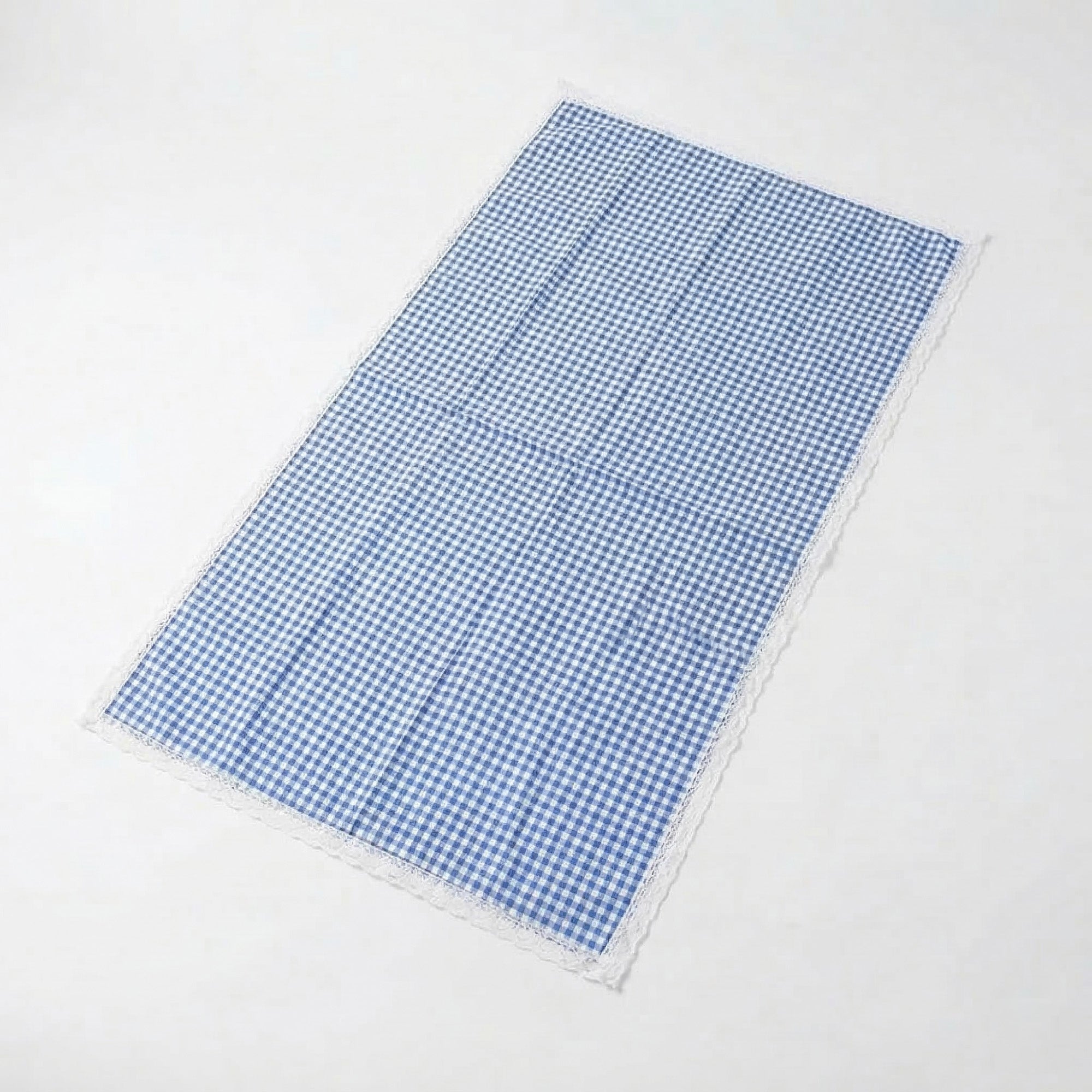 Anna-Kaci Gingham Picnic Blanket Outdoor Picnic Mat with Lace Trim for Park Beach Camping