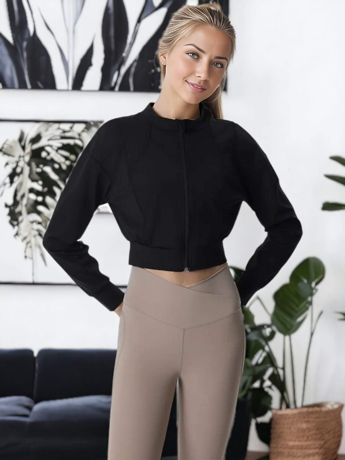 Chaqueta de entrenamiento de pilates de manga larga Ropa deportiva y fitness