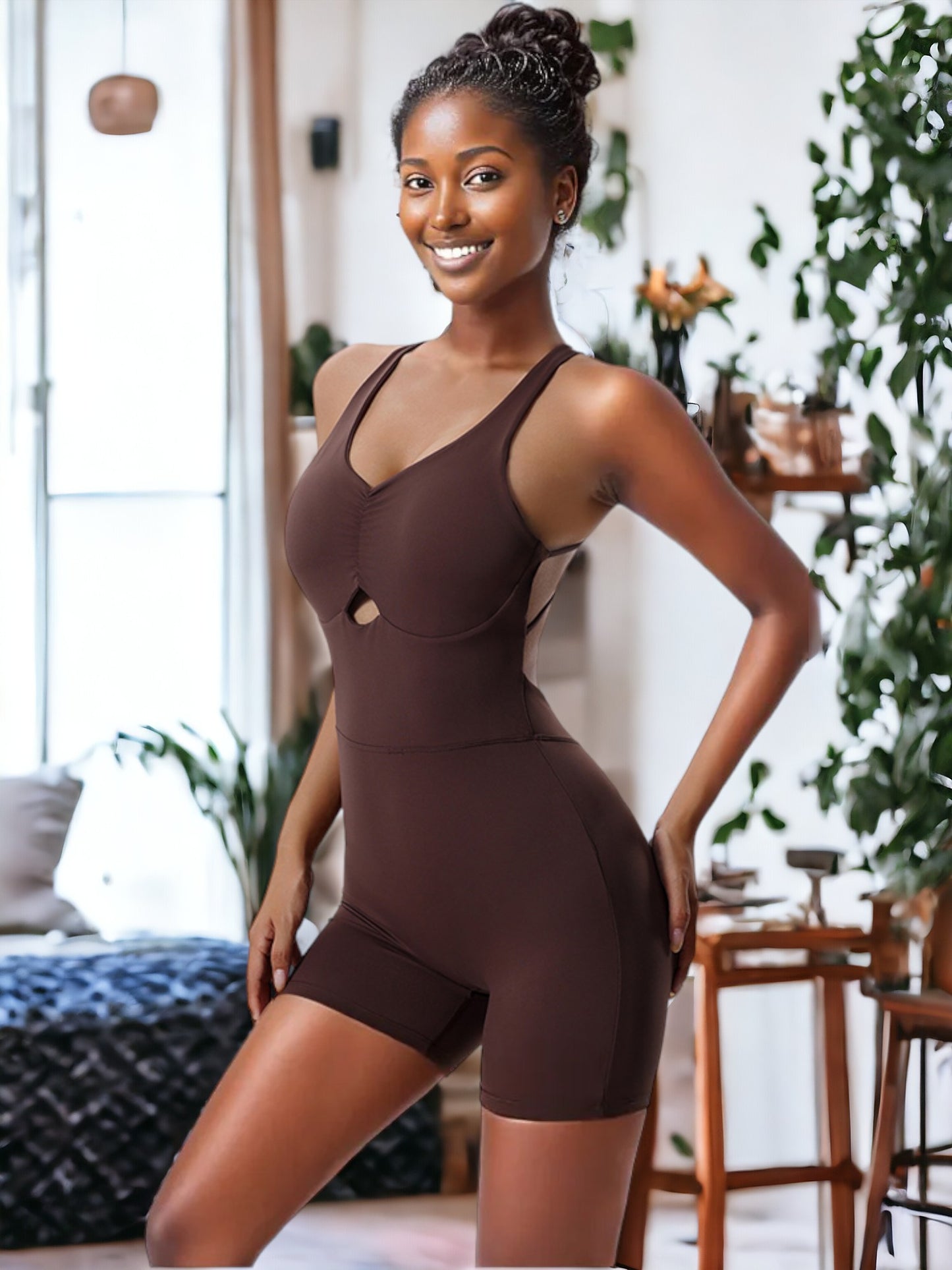 Traje de baño de una pieza con espalda cruzada