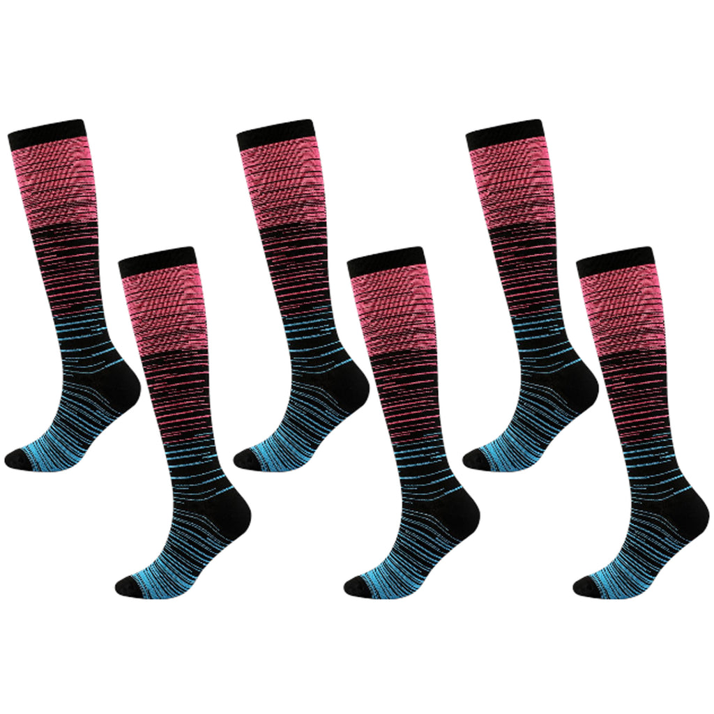 Anna-Kaci Women's 6pk Professional Athletic Compression Socks - Gradient Pressure Knee-High Socks for Fitness, Running & Recovery
