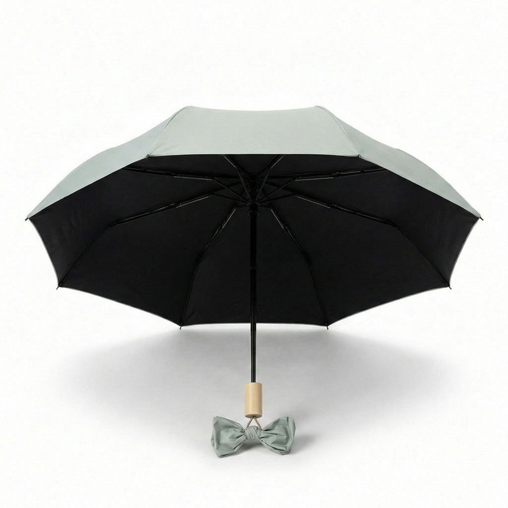 Anna-Kaci Neutral Compact Umbrella with UV Protective Black Interior