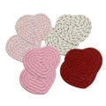 Anna-Kaci 8-PC Heart Shaped Braided Coaster Set Soft Table Protectors