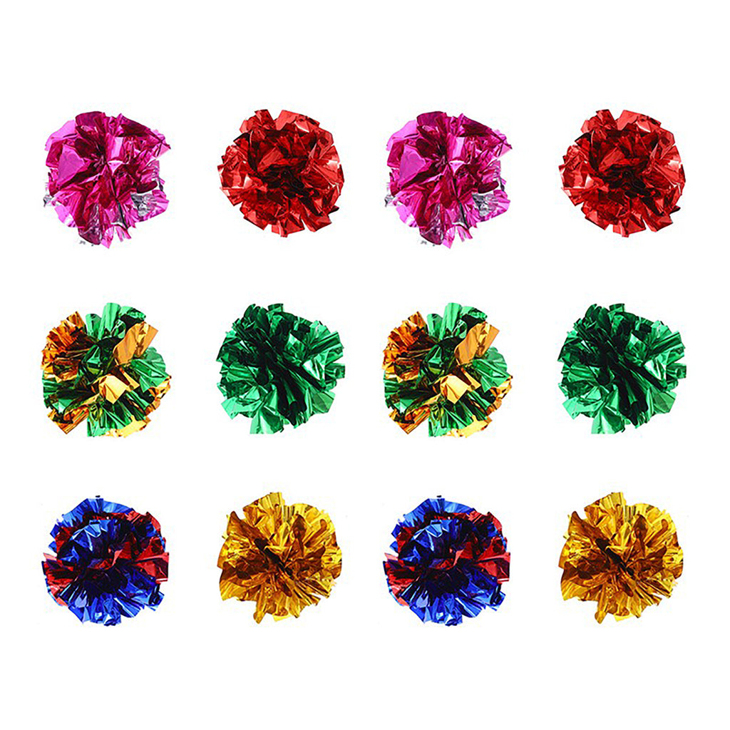Anna-Kaci Crinkle Cat Toy Balls 12 Pack Interactive Foil Cat Toys Lightweight Indoor Cat Play Balls