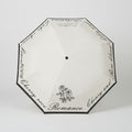 Anna-Kaci Romance Script Print Umbrella with Rose Graphic and Contrast Trim