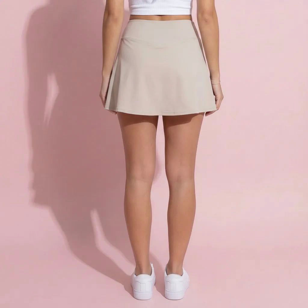 Anna-Kaci Active Women's Crossover Waist Athletic Skort with Built-In Shorts and Stretch Performance Fabric