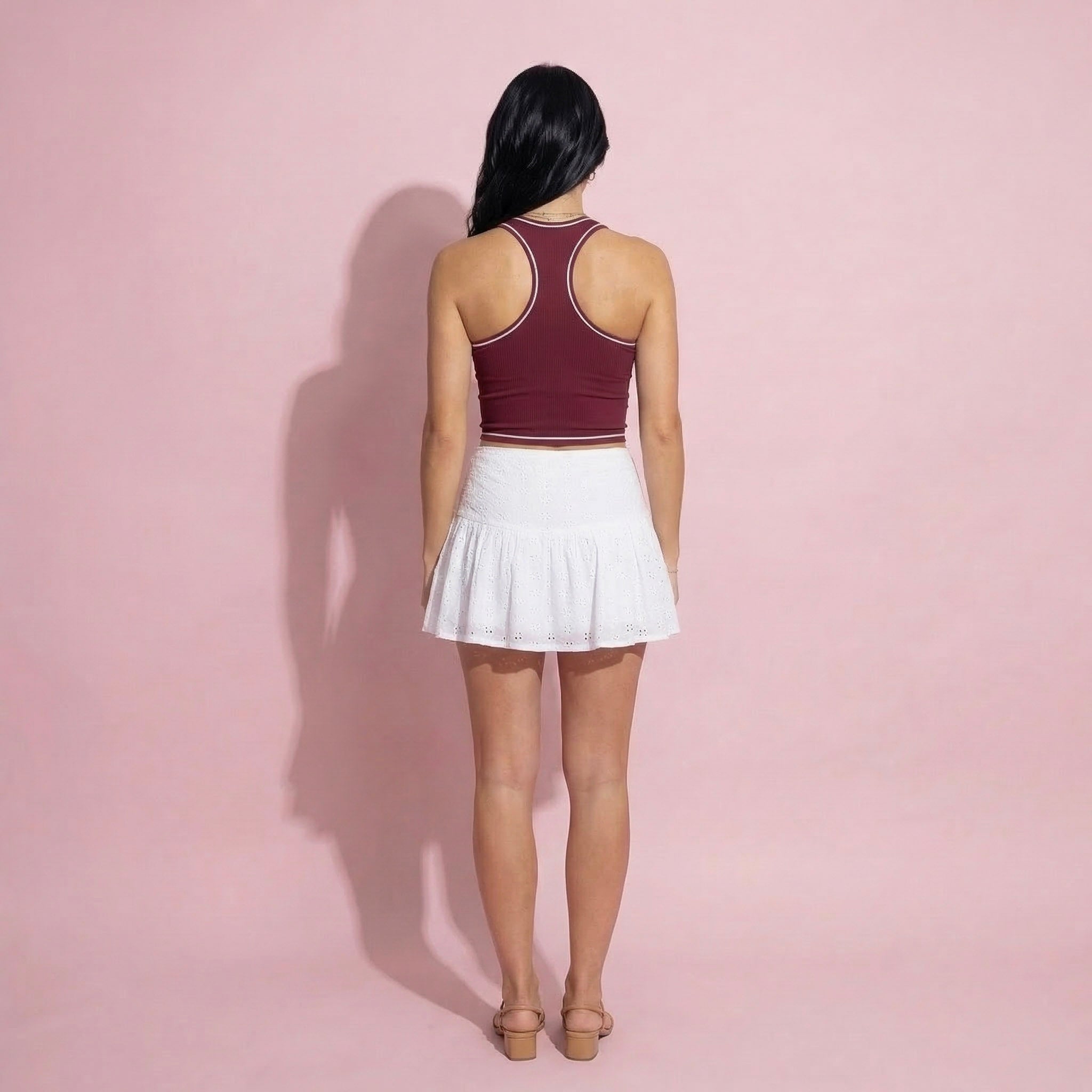 Anna-Kaci Active Women's Sleeveless Fitted Active Tank with Scoop Neck Contrast Trim and Smooth Stretch Fabric