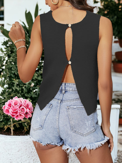 Knitted Buttoned Back Camisole