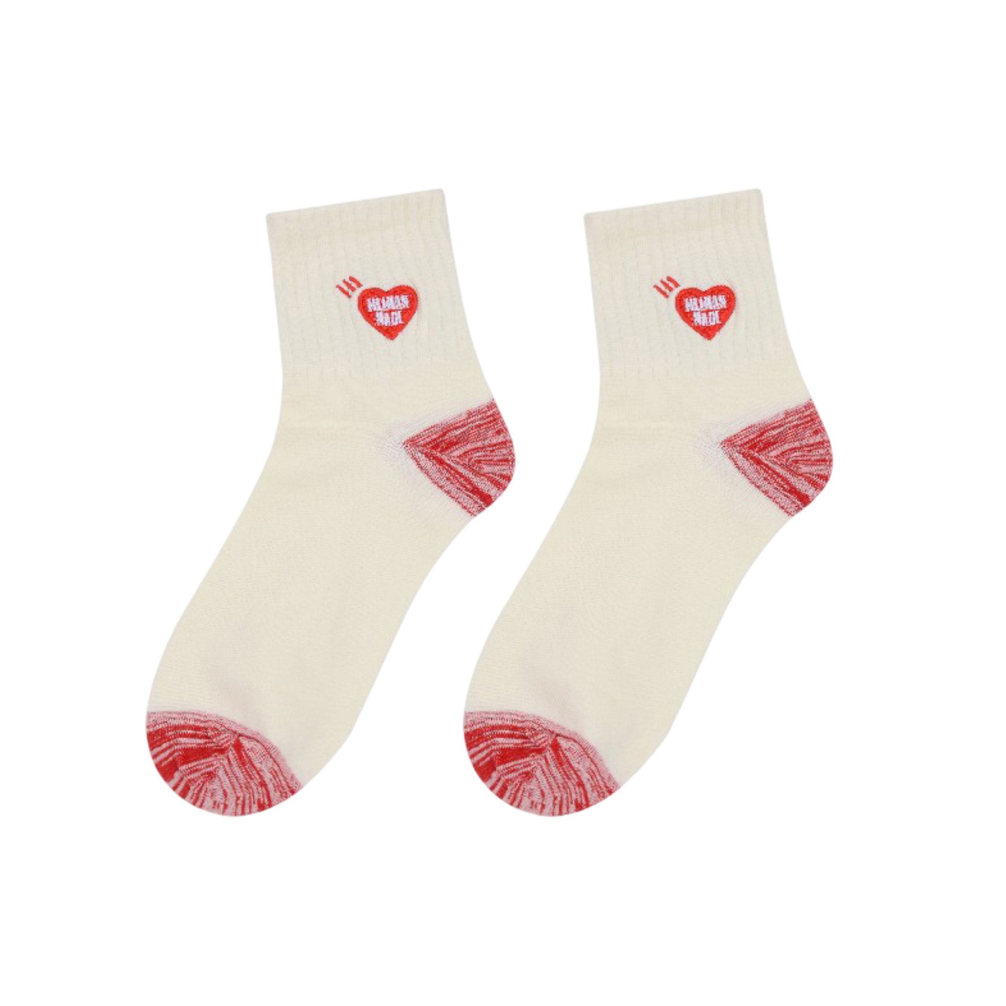 Anna-Kaci 2-Pack Cotton Valentine Heart Embroidered Socks Casual Colorful Socks