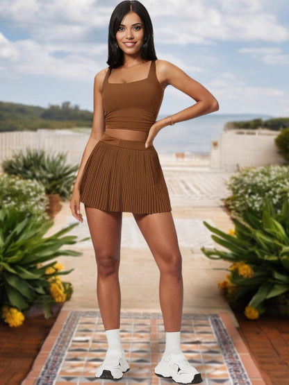 Women's Square Neck Crop Top with Stretch Fit and Ruched Sides