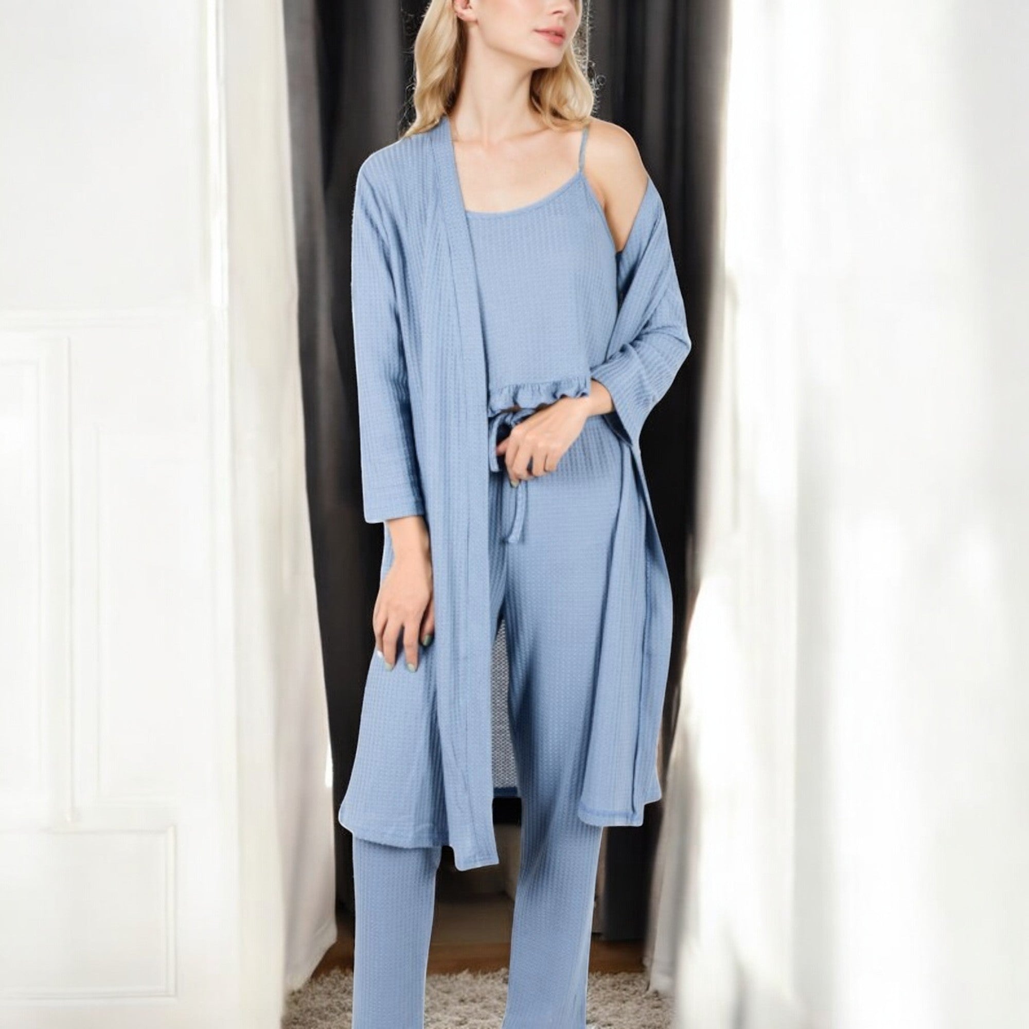 Pieces striktrøje ava ls o-neck slit knit birch