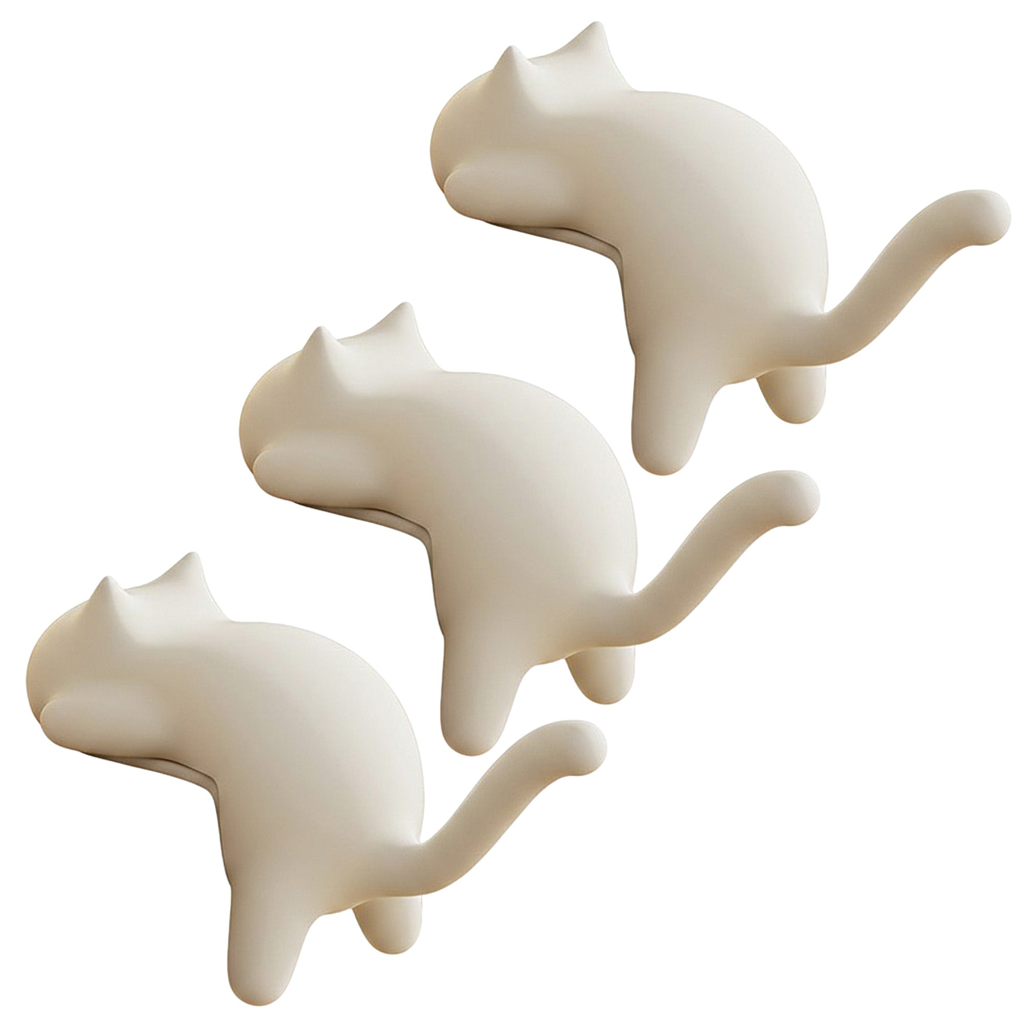 Anna-Kaci 3-Piece Desk Edge Bag Hook with Cat-Shaped Design and Protective Non-Slip Surface