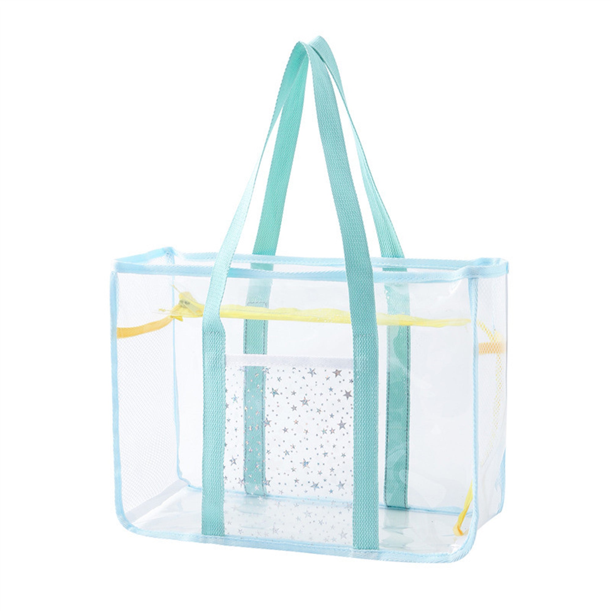 Anna-Kaci Women's Transparent Mesh Beach Tote Bag - Waterproof Travel Shoulder Bag