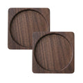 Anna-Kaci 2-PC Square Wood Coaster with Recessed Round Groove Table Protector