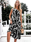 Vestido estampado con un hombro al descubierto y cintura anudada