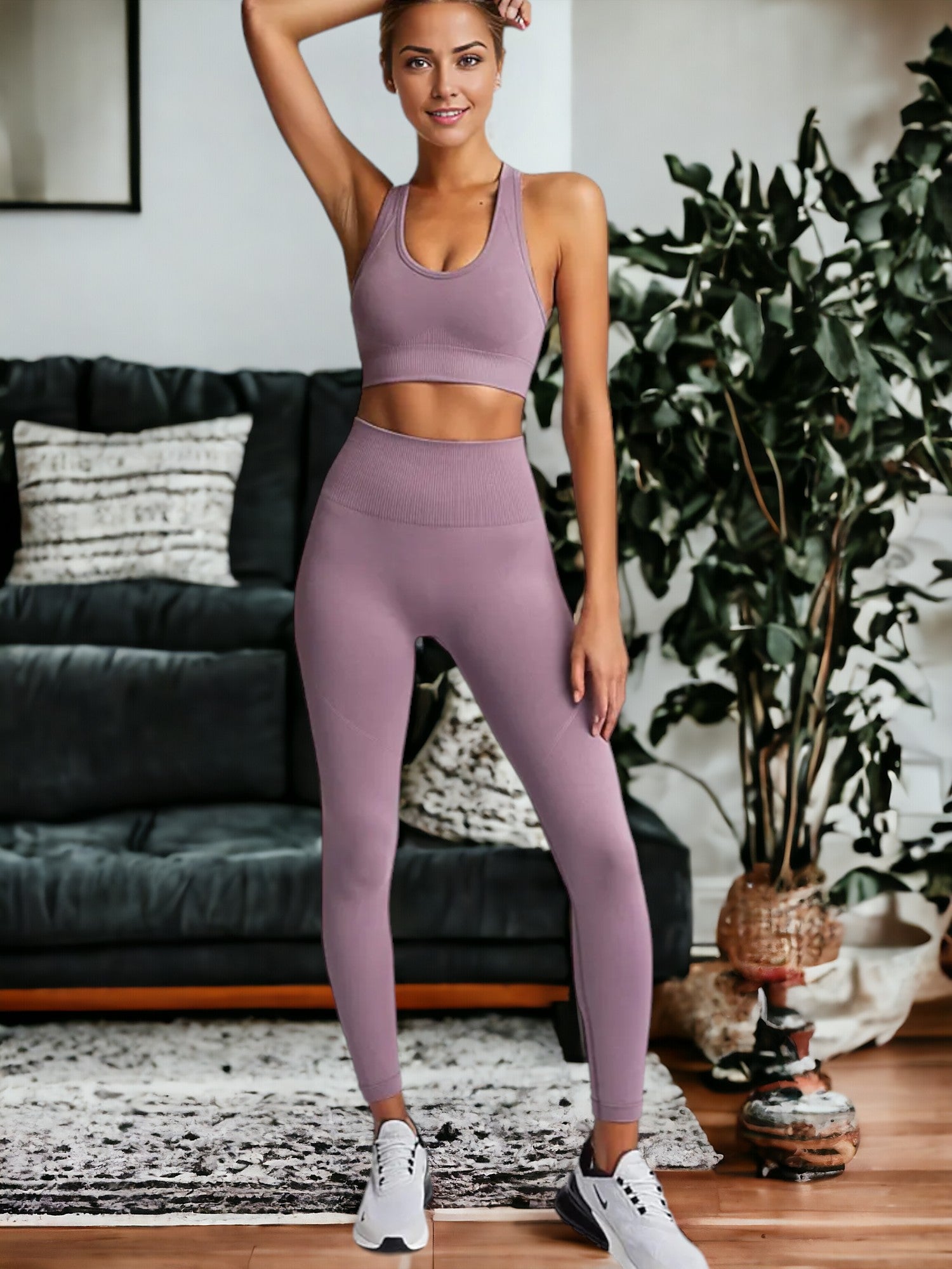 Ropa de yoga y fitness sin costuras que levanta los glúteos