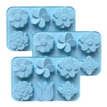 Anna-Kaci 3-Piece Flower Silicone Baking Mold Set Floral Cake Chocolate Candy Soap Mold