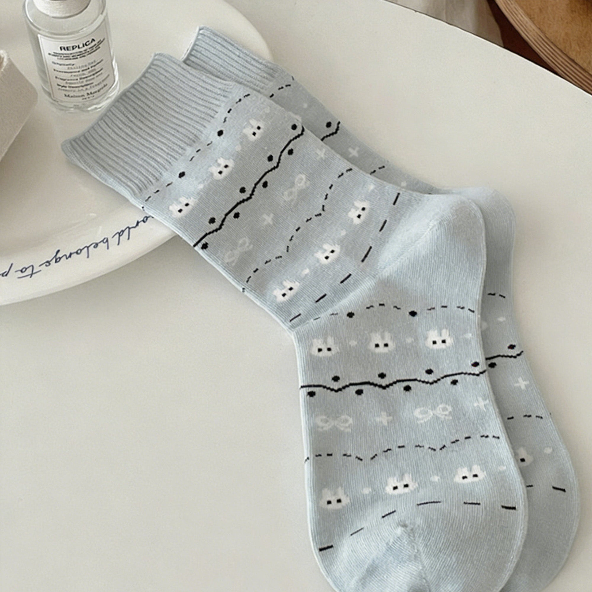 Anna-Kaci Womens Cotton Blend Crew Socks 3 Pair Pack Soft Everyday Casual Comfort