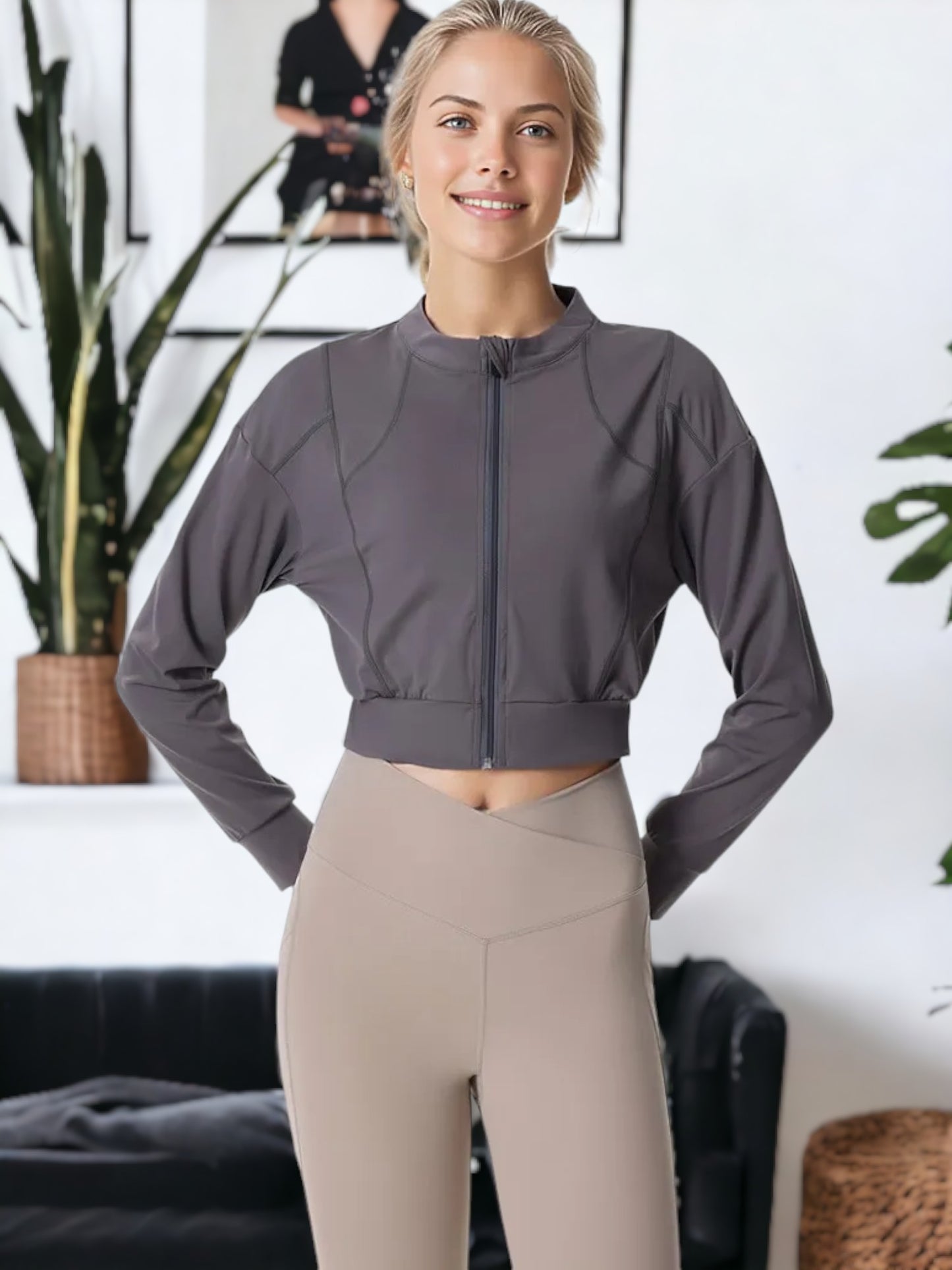 Chaqueta de entrenamiento de pilates de manga larga Ropa deportiva y fitness