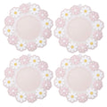 Anna-Kaci 4-PC Daisy Floral Silicone Trivet Heat Resistant Non Slip Kitchen Pot Holder