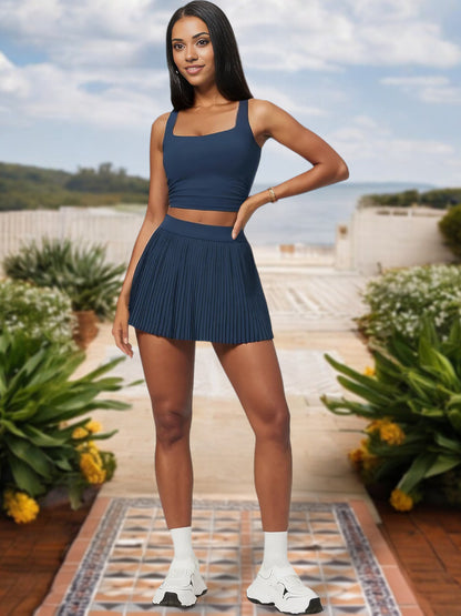 Women's Square Neck Crop Top with Stretch Fit and Ruched Sides