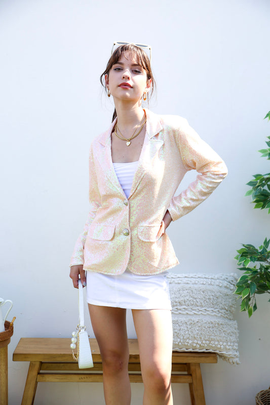 Chaqueta tipo blazer con lentejuelas brillantes