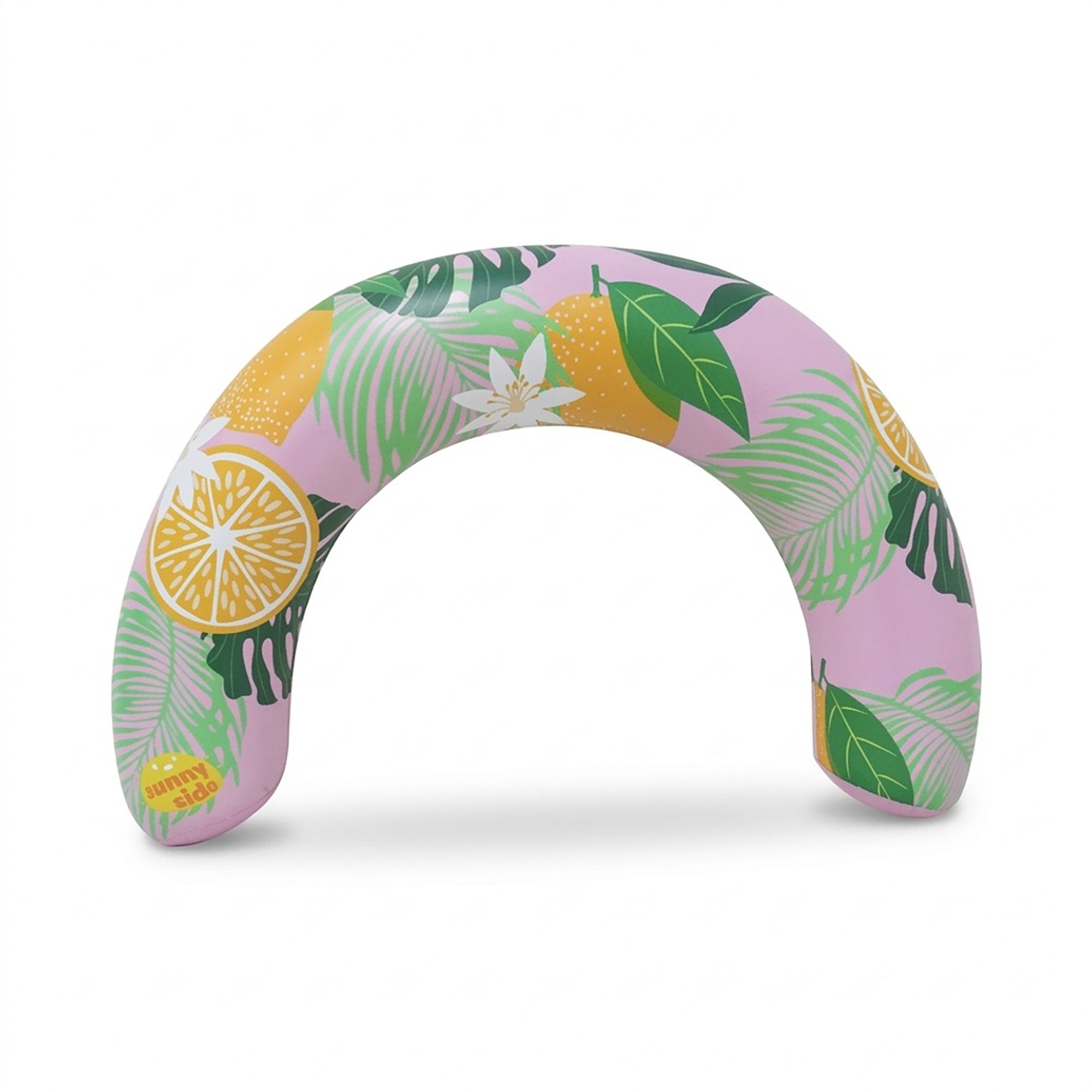 Anna-Kaci Inflatable U Shape Pool Float Adult Swim Ring Tropical Lemon Print Swimming Pool Float