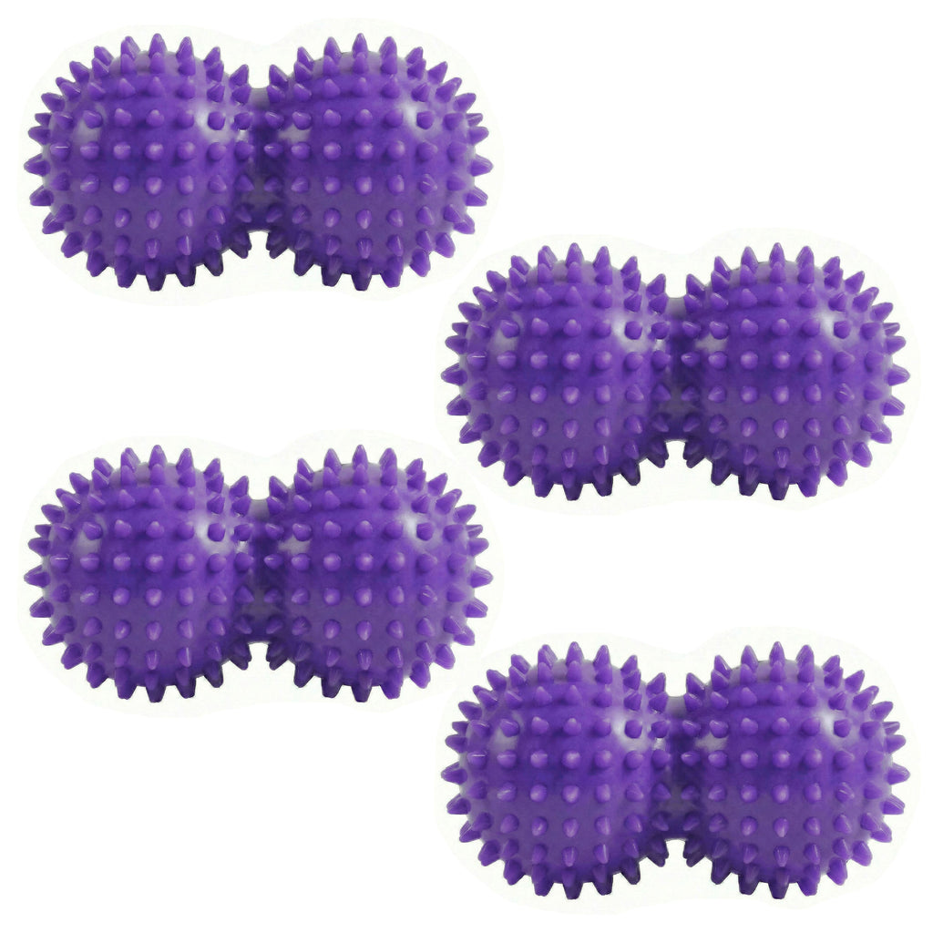 Anna-Kaci 4-PC Textured Peanut Massage Ball for Deep Tissue Spine and Muscle Relief