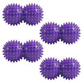 Anna-Kaci 4-PC Textured Peanut Massage Ball for Deep Tissue Spine and Muscle Relief