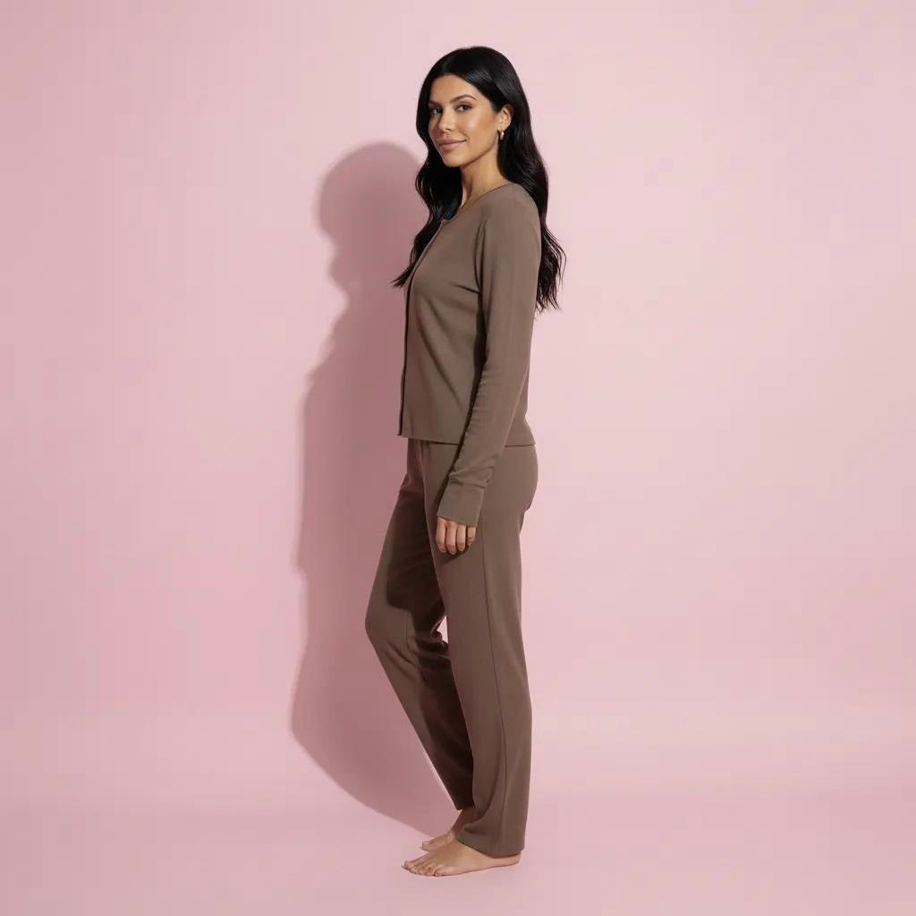 Anna-Kaci Women's 2-Piece Set Soft Knit Lounge Pants and Button-Up Cardigan with Tank Top