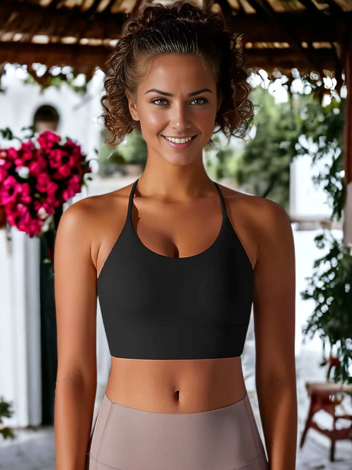 Sujetador deportivo de yoga y fitness con espalda cruzada