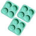 Anna-Kaci 3-Piece Floral Silicone Baking Mold Set Round Flower Cake Soap Candy Chocolate Mold